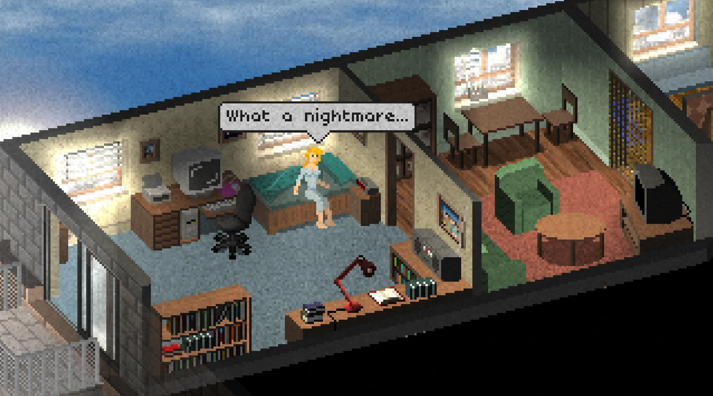 Amy waking in her bedroom after a nightmare